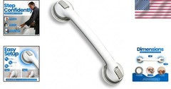 Minimalist 16-Inch Suction Cup Grab Bar – Ideal for Elderly and Disabled
