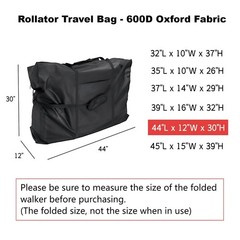 Hengme Rollator Travel Bag – Waterproof Wheelchair 44″Lx12″Wx30″H, Black
