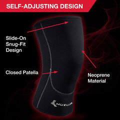 MUELLER Sports Medicine Closed Patella Knee Sleeve, Pain Medium, Black