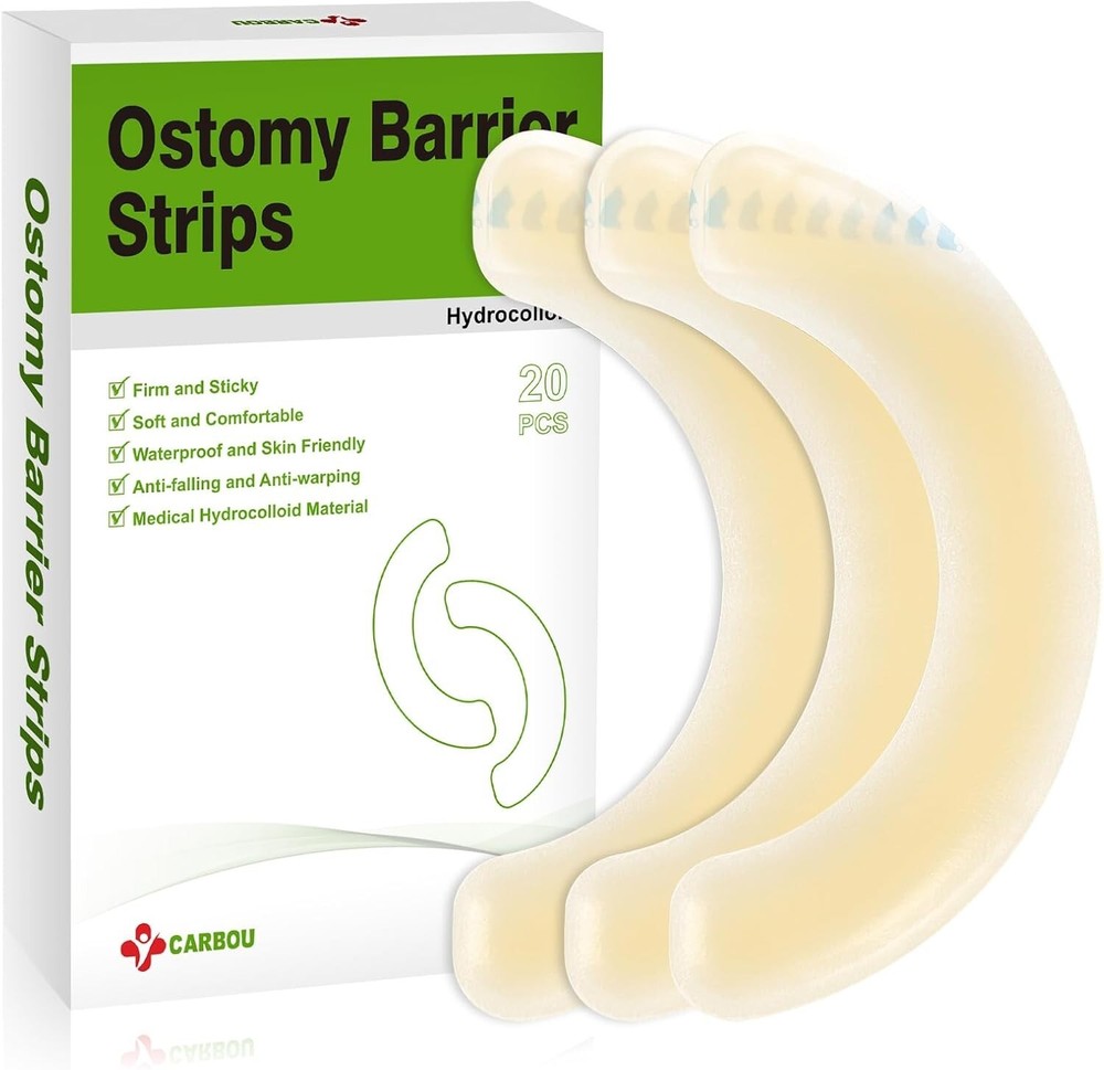 20 Pcs Ostomy Barrier Strips | Elastic Barrier Tape for Colostomy Bags | Medi…