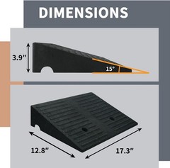 WECARLLE Rubber Curb Ramps for Wheelchairs 2 Pack Heavy Duty 7000lbs