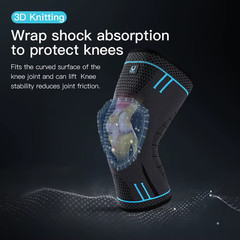 1 Pcs Compression Knee Support Sleeve Elastic Breathable Knee Pads Brace Springs