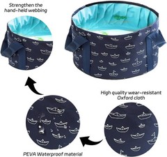 13.8 Inch Portable Collapsible Foot Bath Basin Soaking Tub Bucket Travel Camping