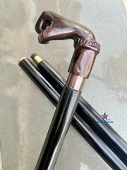 Solid Brass Punch Head Vintage Black Wooden Walking Stick Cane handmade Gift