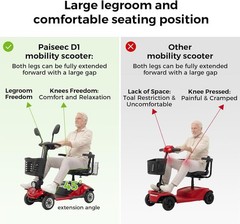 4 Wheel Folding Mobility Scooter Electric Power Wheelchairs Long Range 350LBS