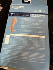 Amazon Basic Care Medical Compression Stockings, 20-30 mmHg Support, Women & Men