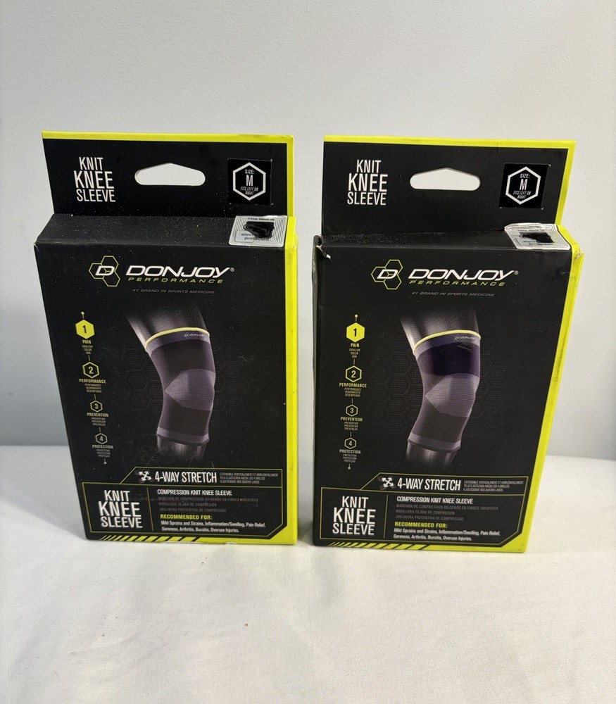 DonJoy Performance Knit Knee Sleeve Sz M Fits L or R -Rehab Pain Relief Lot Of 2