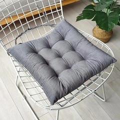 Corduroy Chair Cushion With Strap Solid Color Office Chair Cushion Soft Comforta