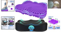 Multi-Use 19.7in Gel Seat Cushion for Back Pain Relief – Office, Car, Wheelchair