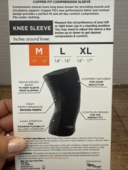 Copper Fit Copper Infused Knee Compression Sleeve Size Medium Unisex NEW
