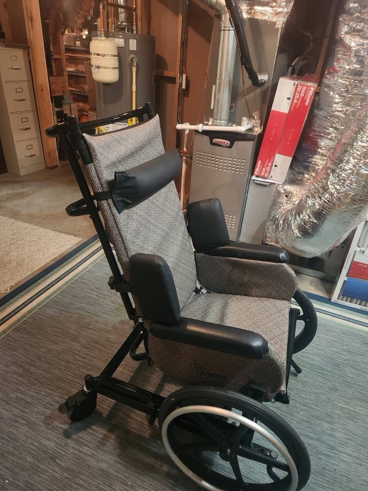 Athena Recliner Wheelchair with Padded Armrests & Adjustable Footrests