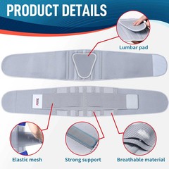 FEATOL Back Brace for Lower Back Pain, Breathable Back Support Belt for Women &