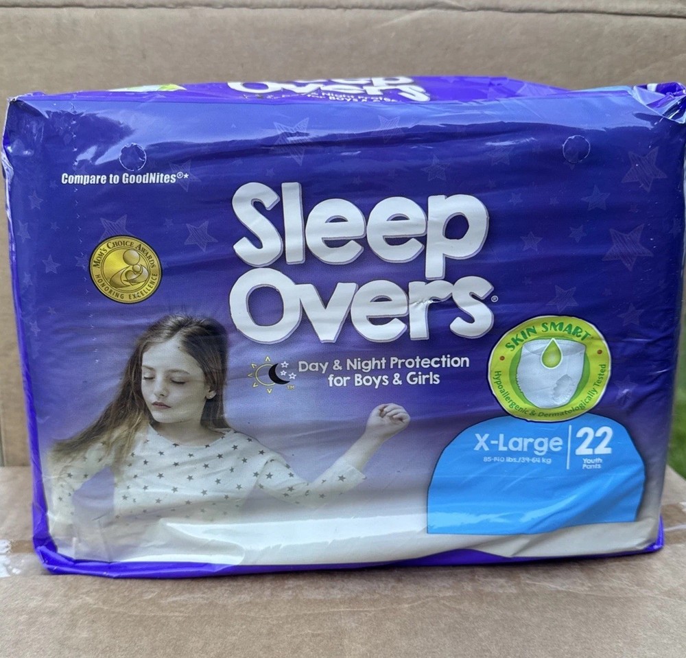Cuties Sleep Overs Youth Underwear X-Large 85 to 140 lb Incontinence Pants 22ct
