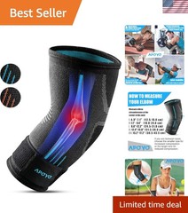 Large Adjustable Compression Sleeve for Elbow Pain Relief – Tennis, Golf, Fit…