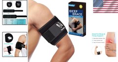 Bicep & Tricep Tendonitis Brace Compression Sleeve – Pain L/XL Width-4″