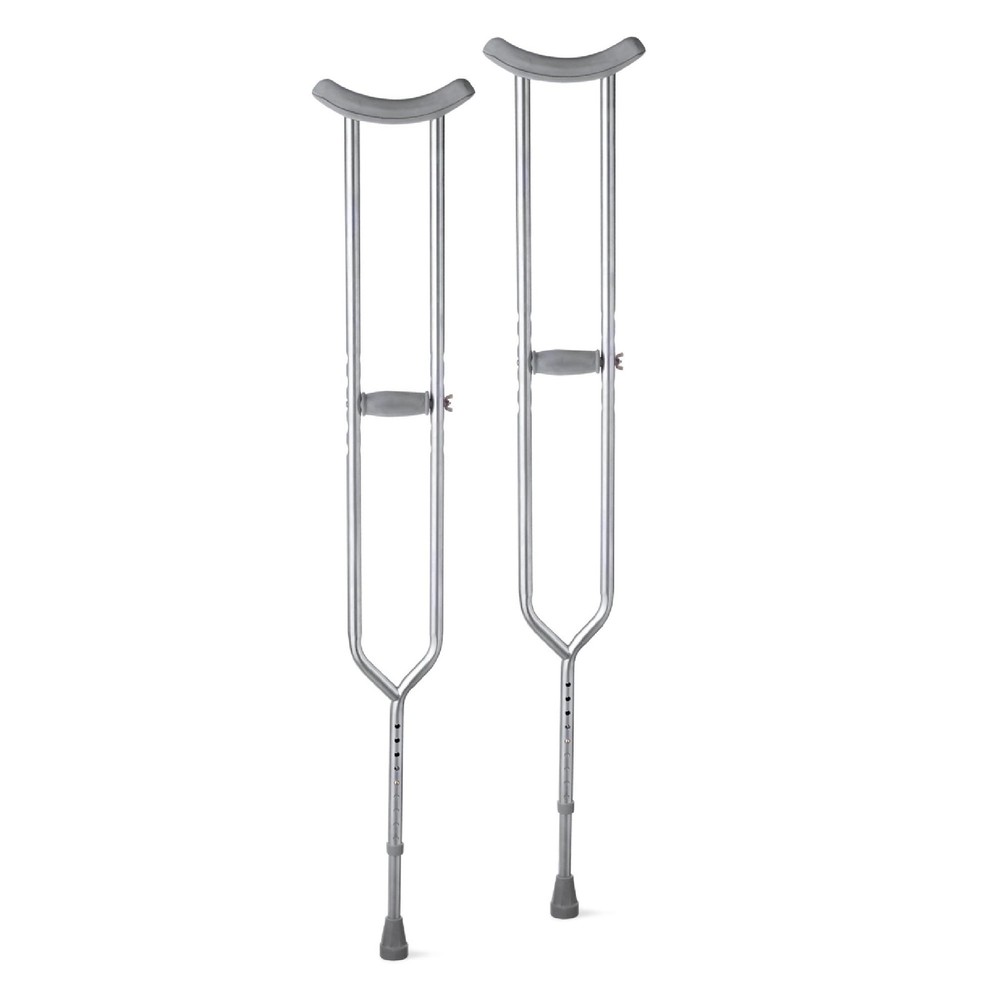 Medline Heavy Duty Bariatric Crutches 650 lb Capacity Aluminum Gray Adult