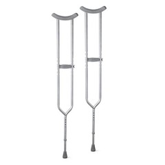 Medline Heavy Duty Bariatric Crutches 650 lb Capacity Aluminum Gray Adult