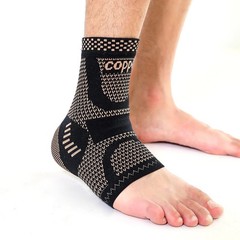 Copper Ankle Support Compression Strap Achilles Tendon Brace Sprain Sports