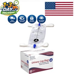 Discreet Urinary Leg Bag with Non-Drip Closure – Box of 12, 600ml Capacity