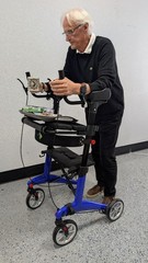 Carbon Fiber Foldable Rollator Walker Blue Color in Stock, Model Number W102