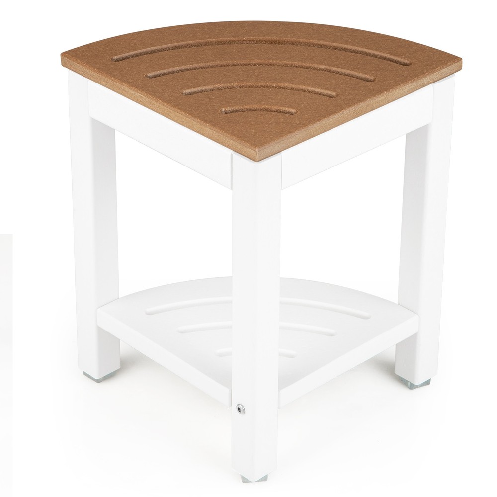 2-Tier Waterproof Anti-fading Shower Stool Corner Shower for Indoor Outdoor