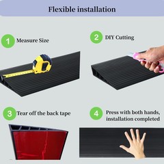 1 Inch Rise Threshold Ramps Doorways Rubber Home SelfAdhesive 35.5 Inch