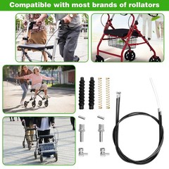 14Pcs Brake Cable Parts for Walkers Replace, Drive Rollator 45 inches, 1