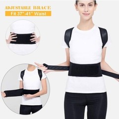 Portzon Back Support for Women, Adjustable for Waist 37-41 Inch, Black