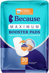 Because Maximum Incontinence Booster Pads – Adult Diaper 20 CT