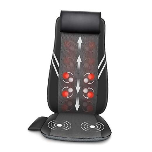 Back Massager with Heat,Shiatsu Massage Seat Cushion,8 Flexible Nodes Massage
