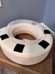 HealthSmart Elevated Toilet Seat White Padded Portable Lightweight PE-HD Plastic