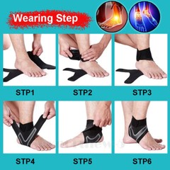US Ankle Sport Foot Wrap Support Brace Compression Tendon Strap Elastic Bandage