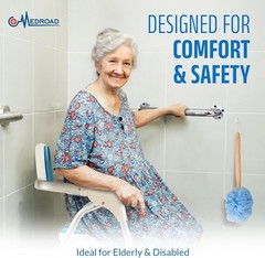 Medroad Foldable Shower Chair Adjustable Height Soft Cushion Support Up to 350lb