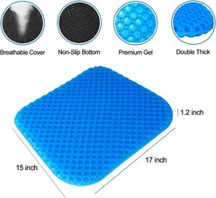 Gel Seat Cushion for Office & Wheelchair – Thick, Soft, and Pain Relief