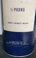 Vintage 1/2 lb 100% Lamb’s Wool Padding In Heavy Double Seal Tube Scholl Mfg Co