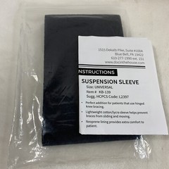 Dr Medical Suspension Sleeve Wrap for Knee Size Universal KB-139 L2397 Black NEW
