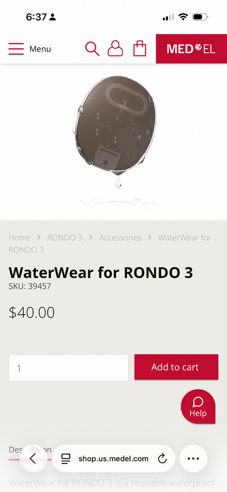 MedEl Rondo 3 Waterwear