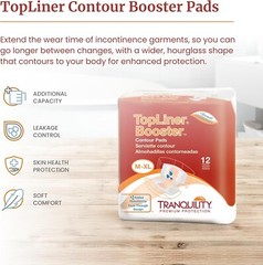 TopLiner Disposable Absorbent Booster Contour Pads for Bowel Incontinence -Bag