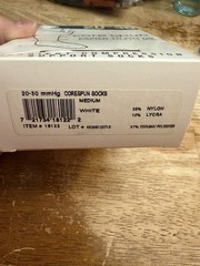 Core-Spun COMPRESSION SOCKS 20-30mmHg White Medium NEW #18122 by THERAFIRM