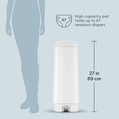 Diaper Genie Signature Diaper Pail White 1 Pail Easy Roll Refill 9 Bags