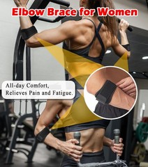 2 Pack Elbow Brace for Golfer & Tennis Adjustable Strap for Pain Relief Support
