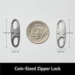 Zelin Anti Theft Zipper Clips Double Opening Small Carabiner Clips 4Pcs Elegant