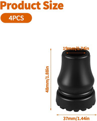 Cane Tips 3/4 Inch, Heavy Duty Rubber Cane Tips Replacement Parts, Non-Slip and