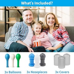 Eustachian Ear Unclogger with 10 Nasal Balloons, 3 Nose Tips & 3 Normal