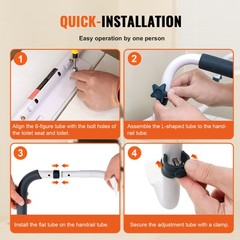 VEVOR Toilet Safety Rail Seat Frame for Elderly Adjustable Handrail Grab Bar