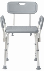 Medline Shower Chair with Back Padded Armrests Adjustable 16-21 350lb