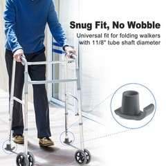 Walker Ski Glides, Universal Fit for Folding Walkers,Easy Install Durable Rubber