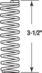 Compression Spring, Nickel-Plated Steel, 23/32 In. x 3-1/2 In. 2-Pack