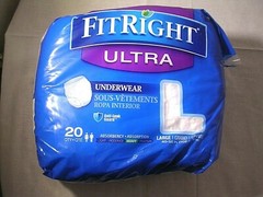 FitRight Ultra Underwear Unisex 40-56 in.(102-142cm) Large 15-20 Count,open pack