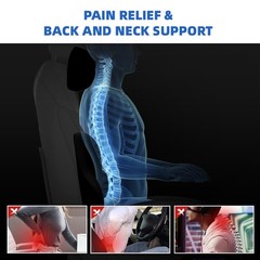 Comfortable Memory Foam Lumbar Cushion Back Support and Neck Pillow Headrest Kit